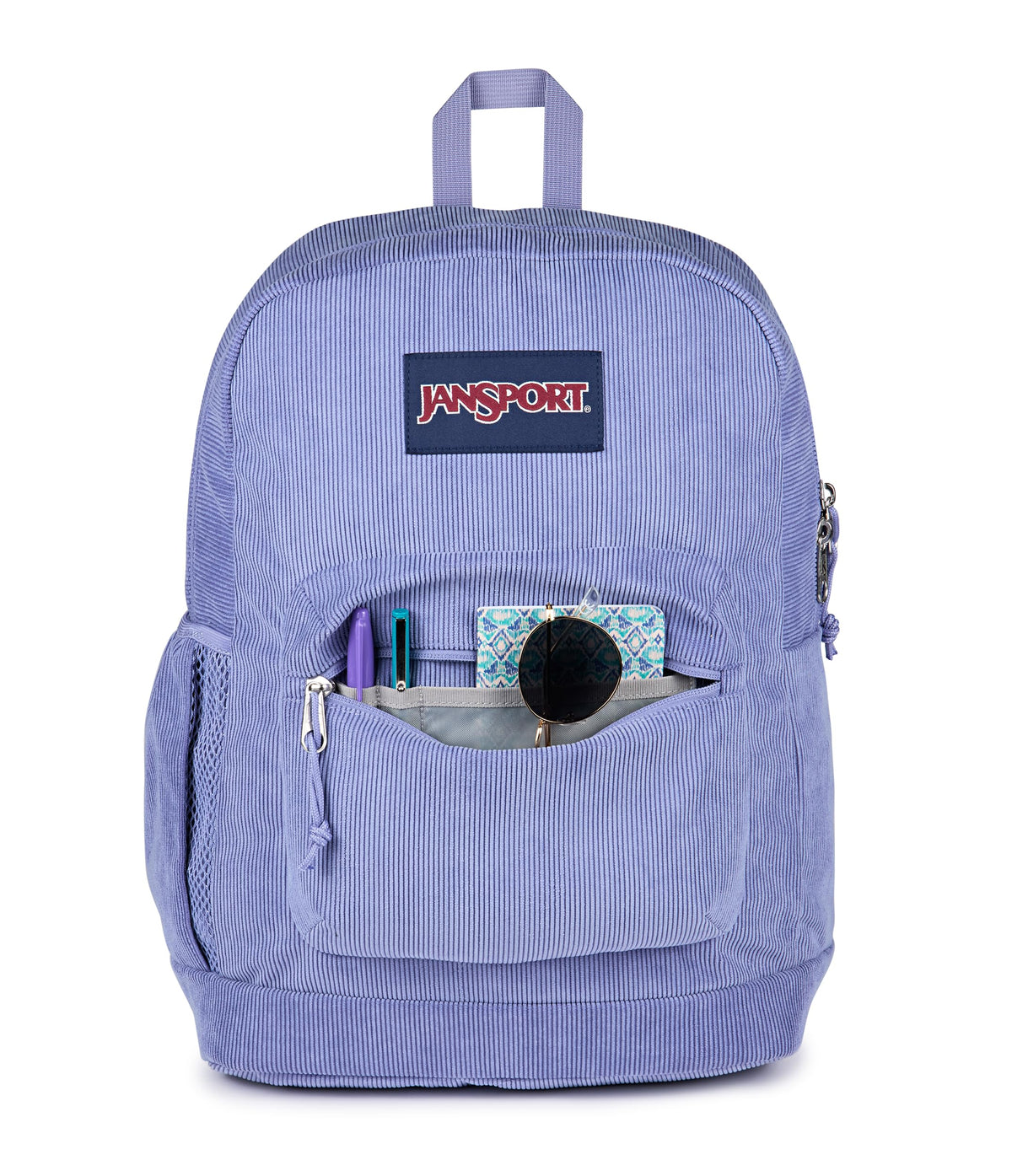 JanSport Cross Town Plus Remix Backpack - Padded Back Panel, Laptop Sleeve, and Front Pocket Organizer - Lavender Ash Corduroy