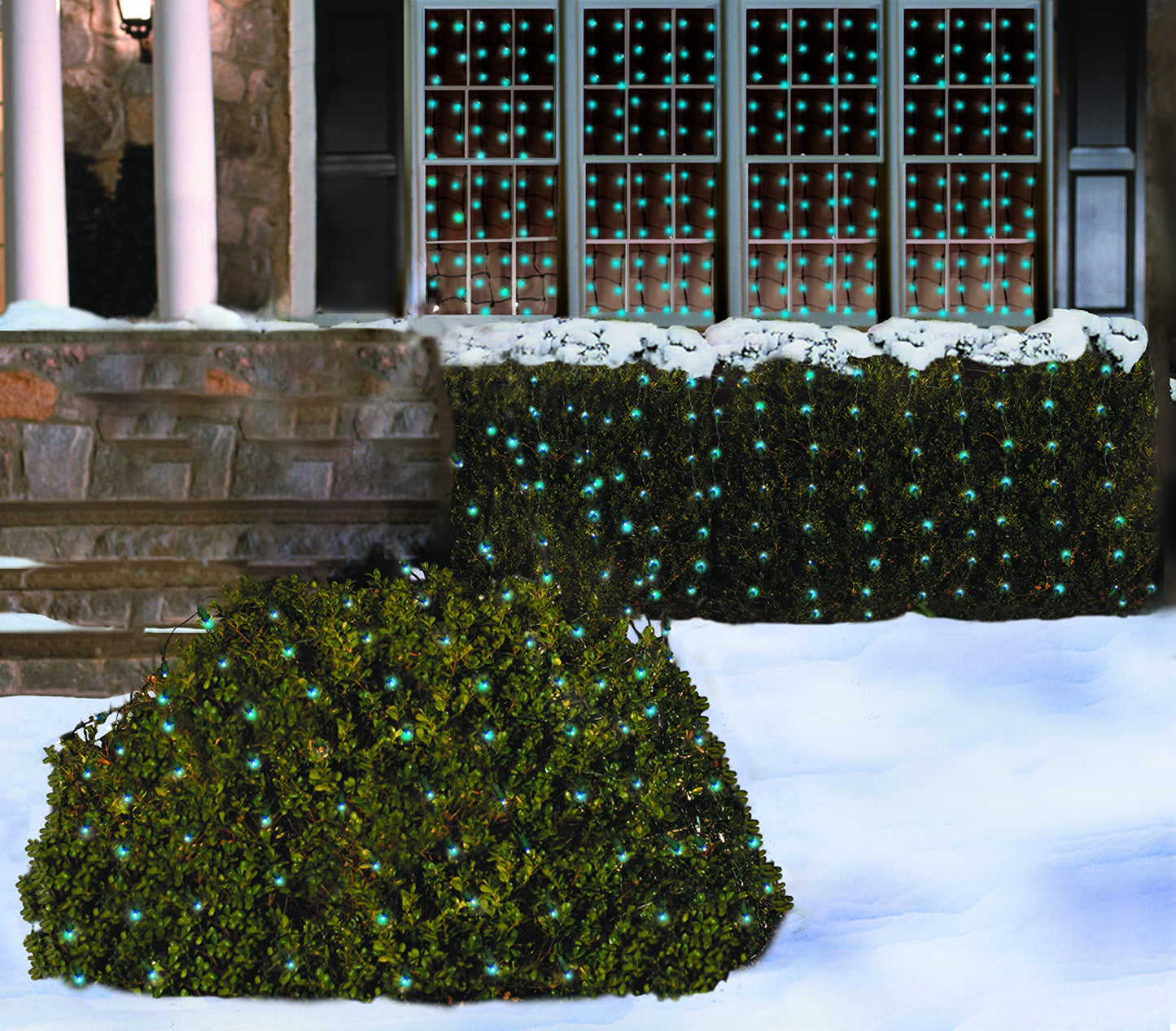 Tupkee Christmas Light Net - 150 LED Blue Mesh Lights - 4 ft x 6 ft - Outdoor/Indoor - Net Lights for Bushes, Hedges or Trees