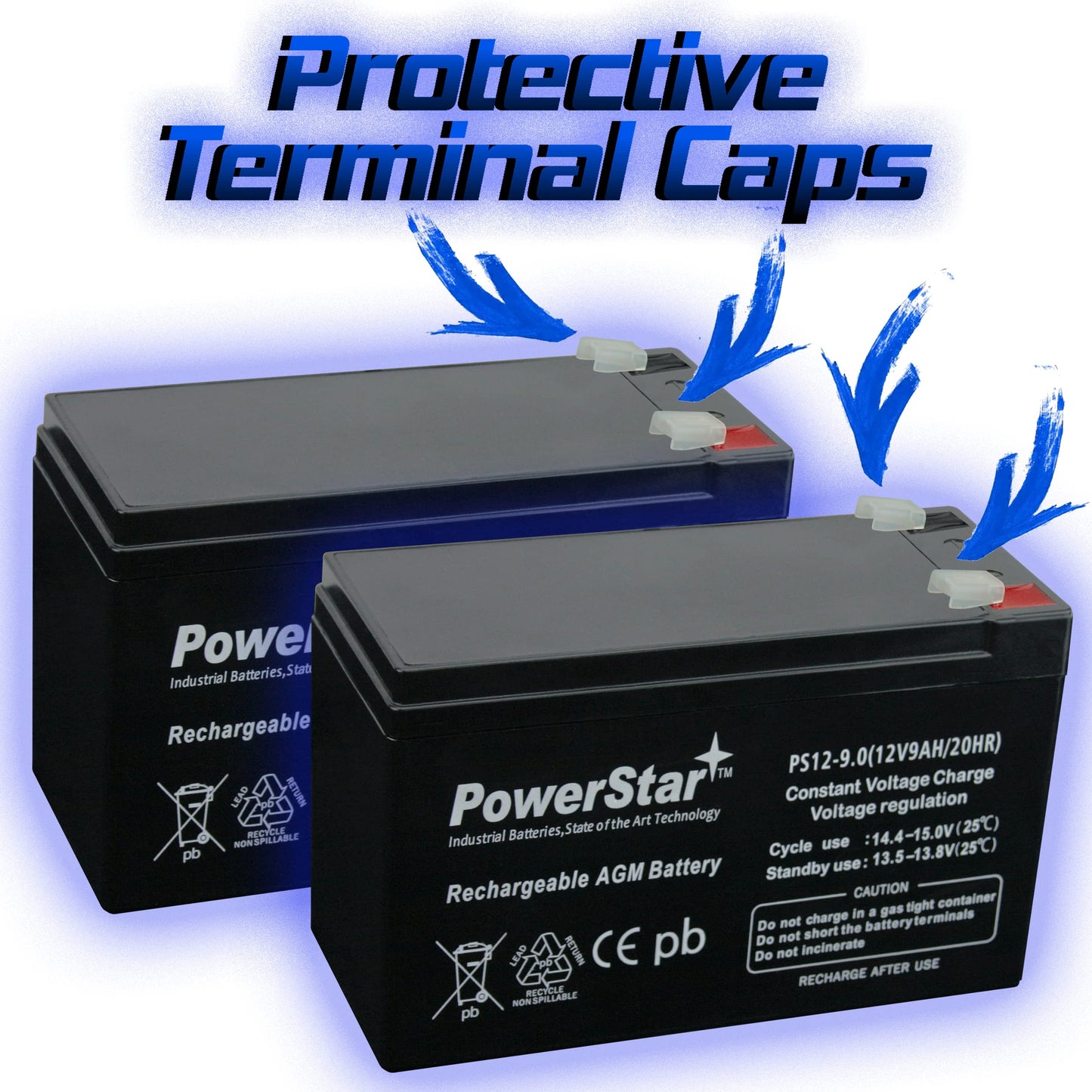 PowerStar-- 2 Pack -9AH Replacement for APC Back-UPS XS1500 XS 1500 12V 7Ah Battery
