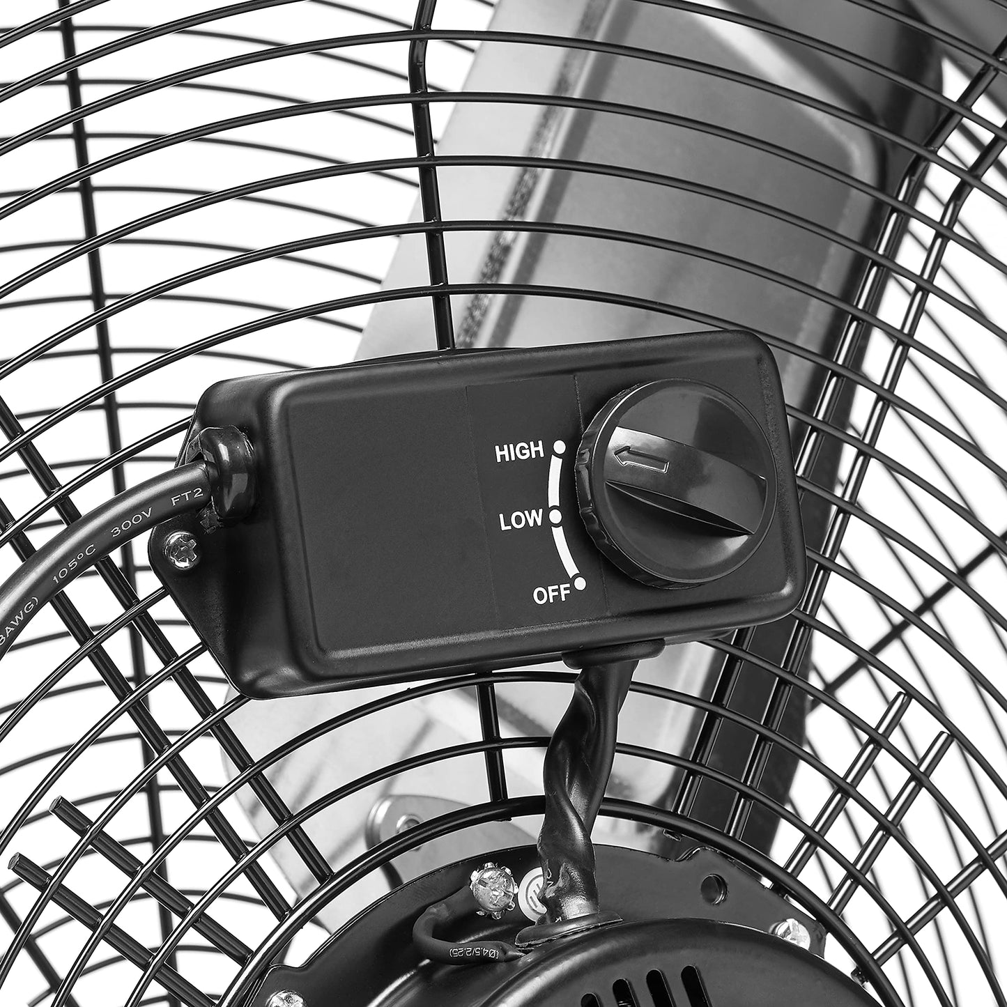 Amazon Basics 24" 215W High-Velocity, Heavy-Duty Industrial Fan, Drum Fan, with UL-Certified Safety Compliance, 2 Speeds, Up to 8820 CFM, 5.9-ft Power