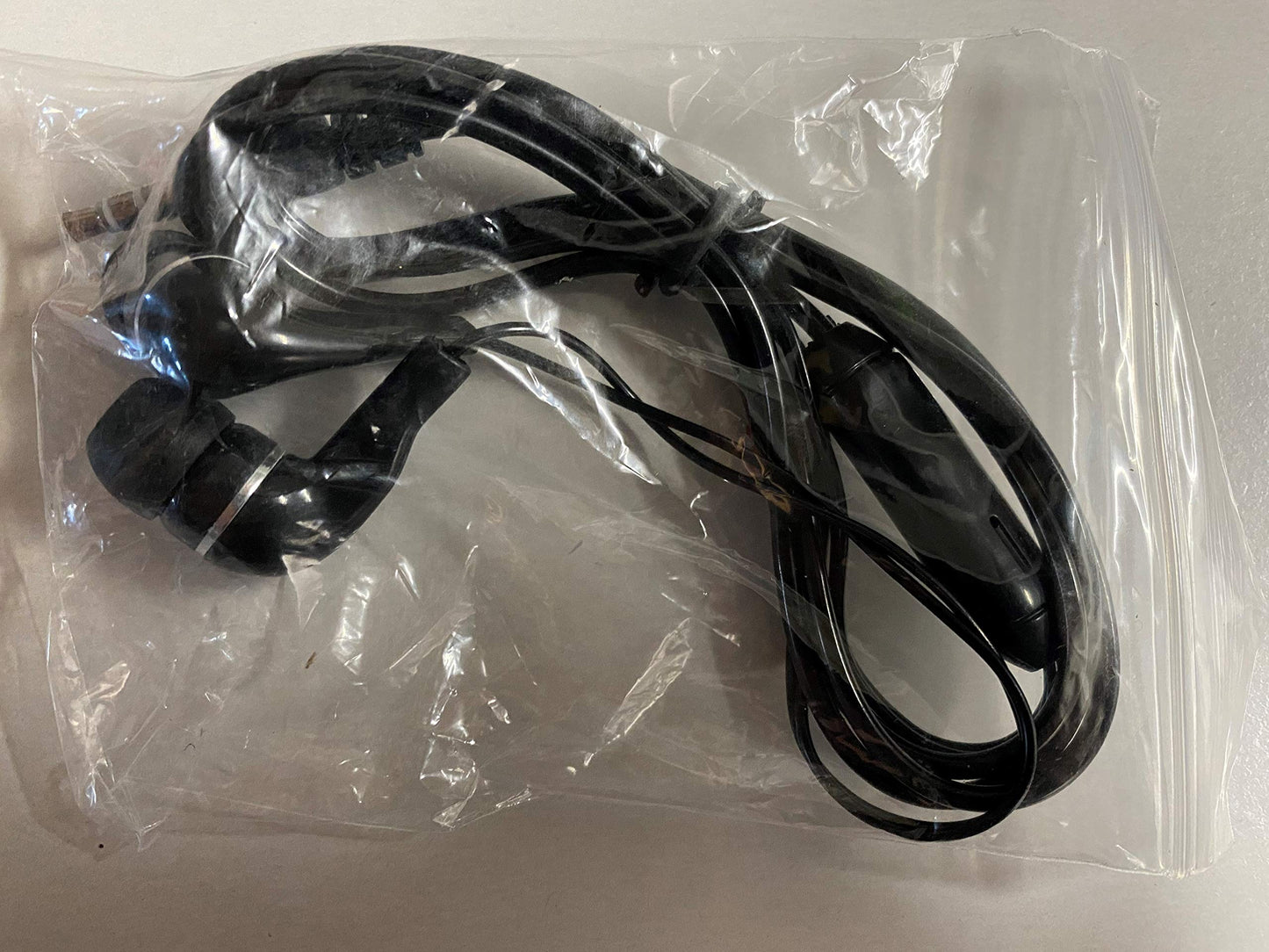 LowCostEarbuds Wholesale Pack of 25 Black/Silver Headset Earbuds Headphones with Microphone - Individually Wrapped