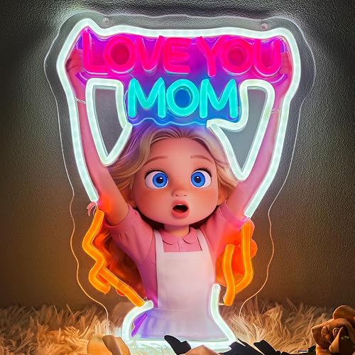 Gifts for Mom Birthday Neon Sign Mothers Day Decorations I Love You Mom Birthday Gifts from Daughter Moms Birthday Gift Ideas Mothers Day Gifts