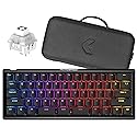 KINESIS Gaming TKO Mechanical Keyboard | Clicky White Switches | 60% Layout | Split Spacebar | Hotswap | PBT Keycaps | Aluminum Body | SF Shock
