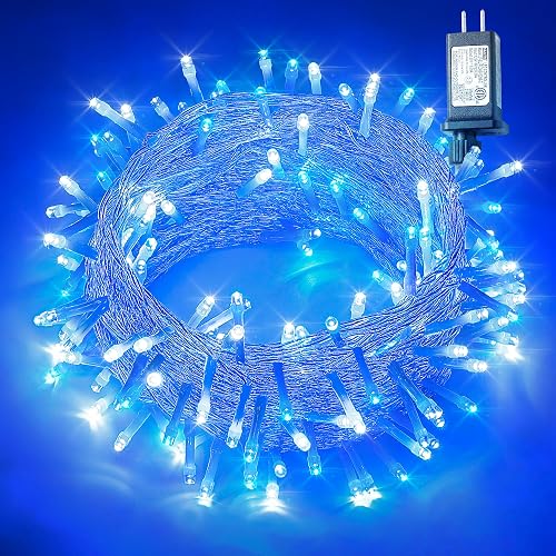 oopswow 100 LED Christmas Lights,33ft 8 Modes Extendable String Lights Outdoor Waterproof,Twinkle Fairy Lights Plug in