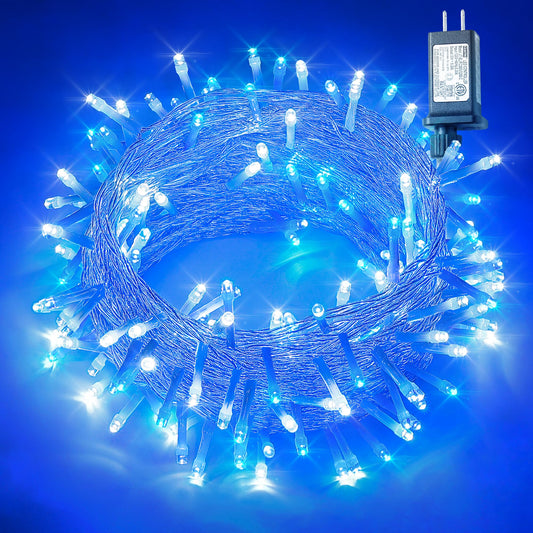 oopswow 100 LED Christmas Lights,33ft 8 Modes Extendable String Lights Outdoor Waterproof,Twinkle Fairy Lights Plug in