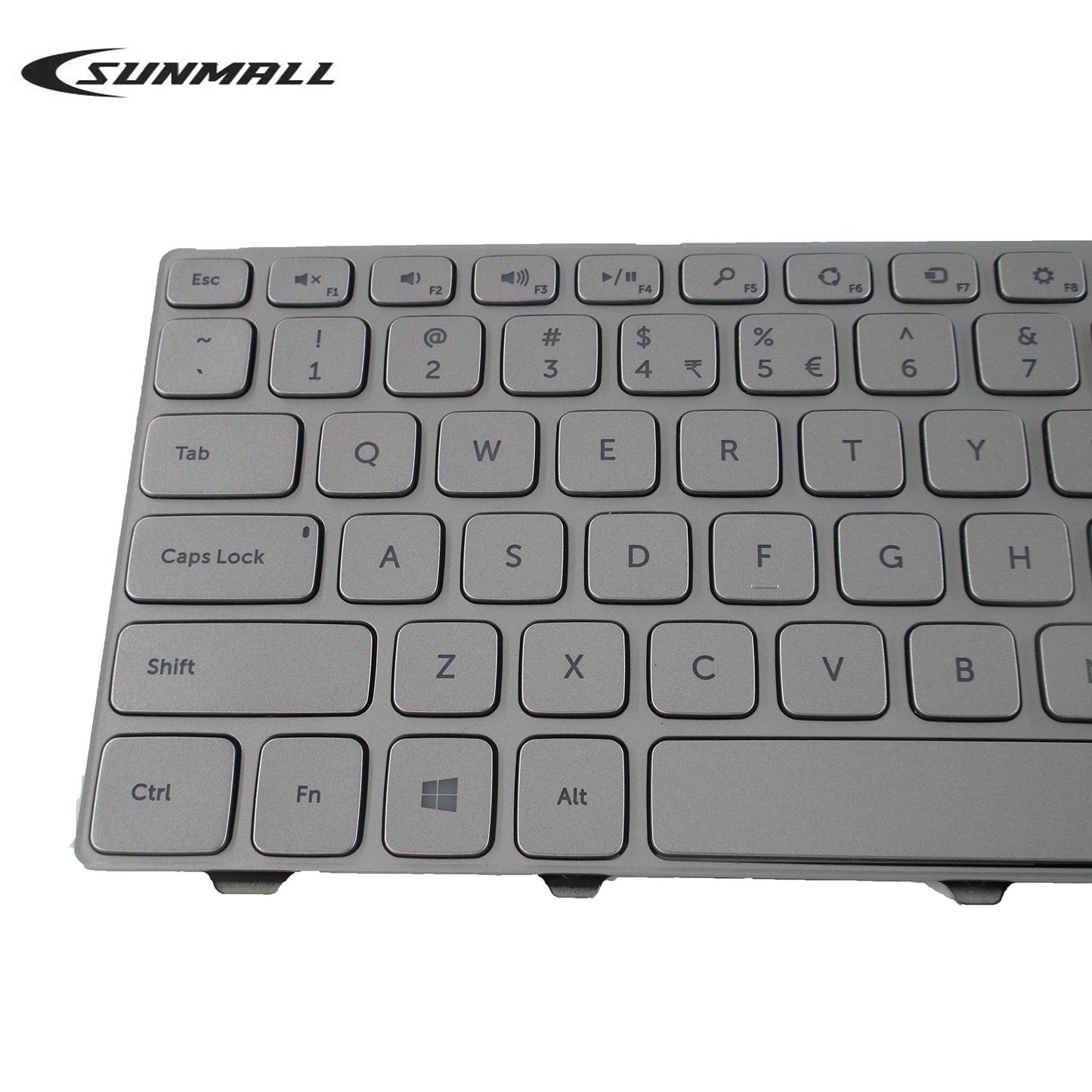 SUNMALL New Laptop Keyboard with Frame and Backlit Compatible with Dell Inspiron 15 7000 7537 P36F Series Silver US Layout
