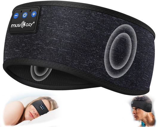 MUSICOZY Sleep Headphones Bluetooth 5.4 Headband Headphones, Wireless Earphones Music Sleep Earbuds for Side Sleepers Sleeping Eye Mask for Women Men…