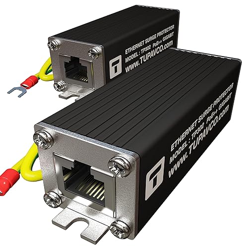 Tupavco Ethernet Surge Protector (2 Pack) Gigabit High PoE++ Class 8 (154W/3.2A) TP302x2