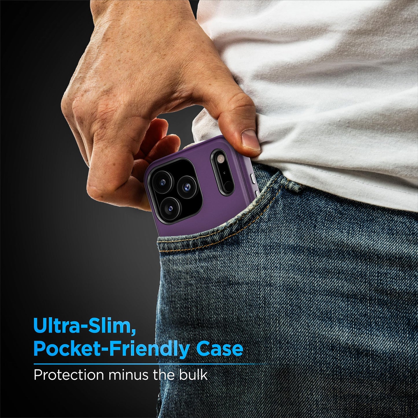 ENCASED for iPhone 17 Pro Max Wallet Case (Cache Series) - Protective Phone Case with Built-in Card Holder Slot (Purple)