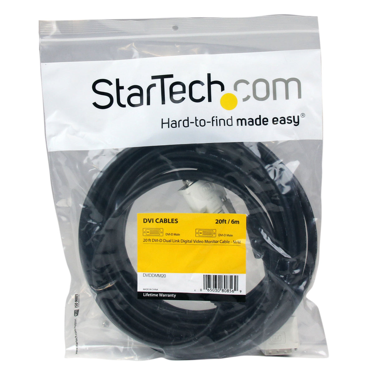 StarTech 20ft Dual Link DVI Cable, Male to Male, 2560x1600, DVI Cord