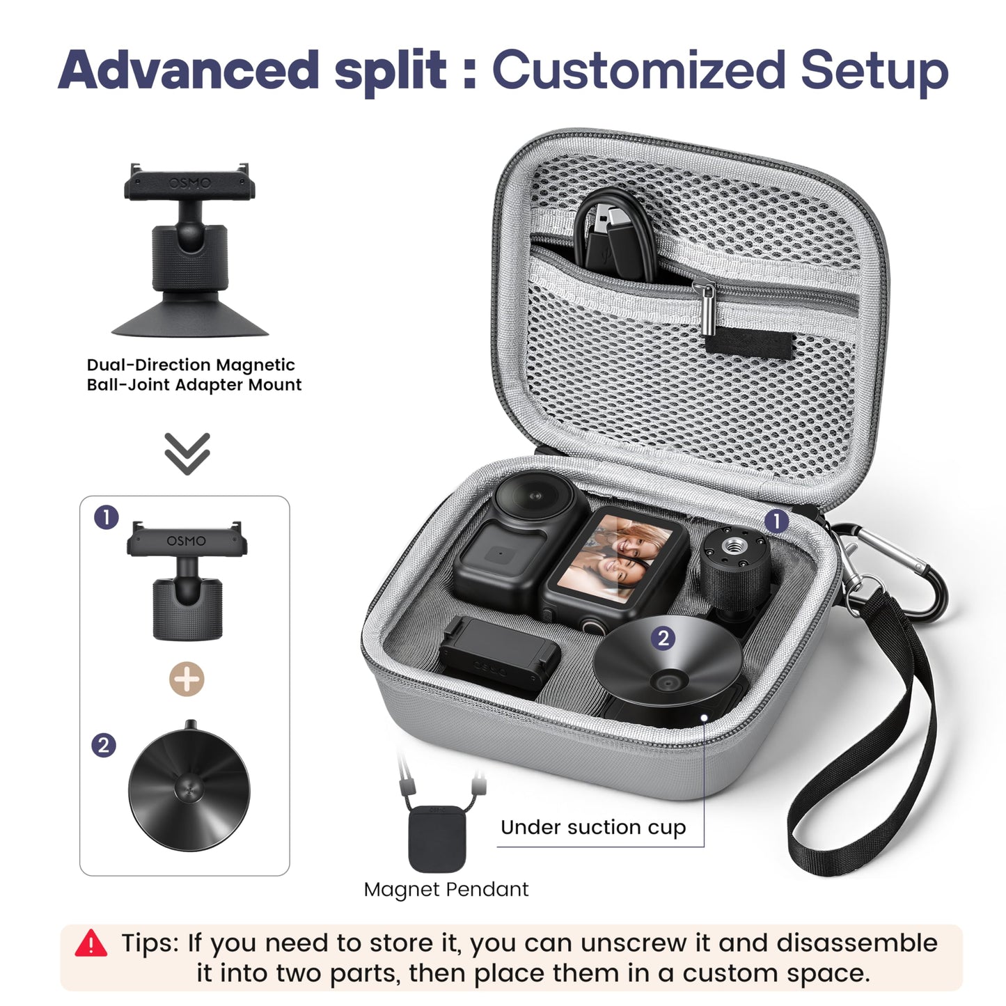 STARTRC PHOTO Osmo Nano Case, Protective Carrying Case for DJI Osmo Nano Accessories, Portable PU Leather Storage Bag for Travel Outdoor Vlogging