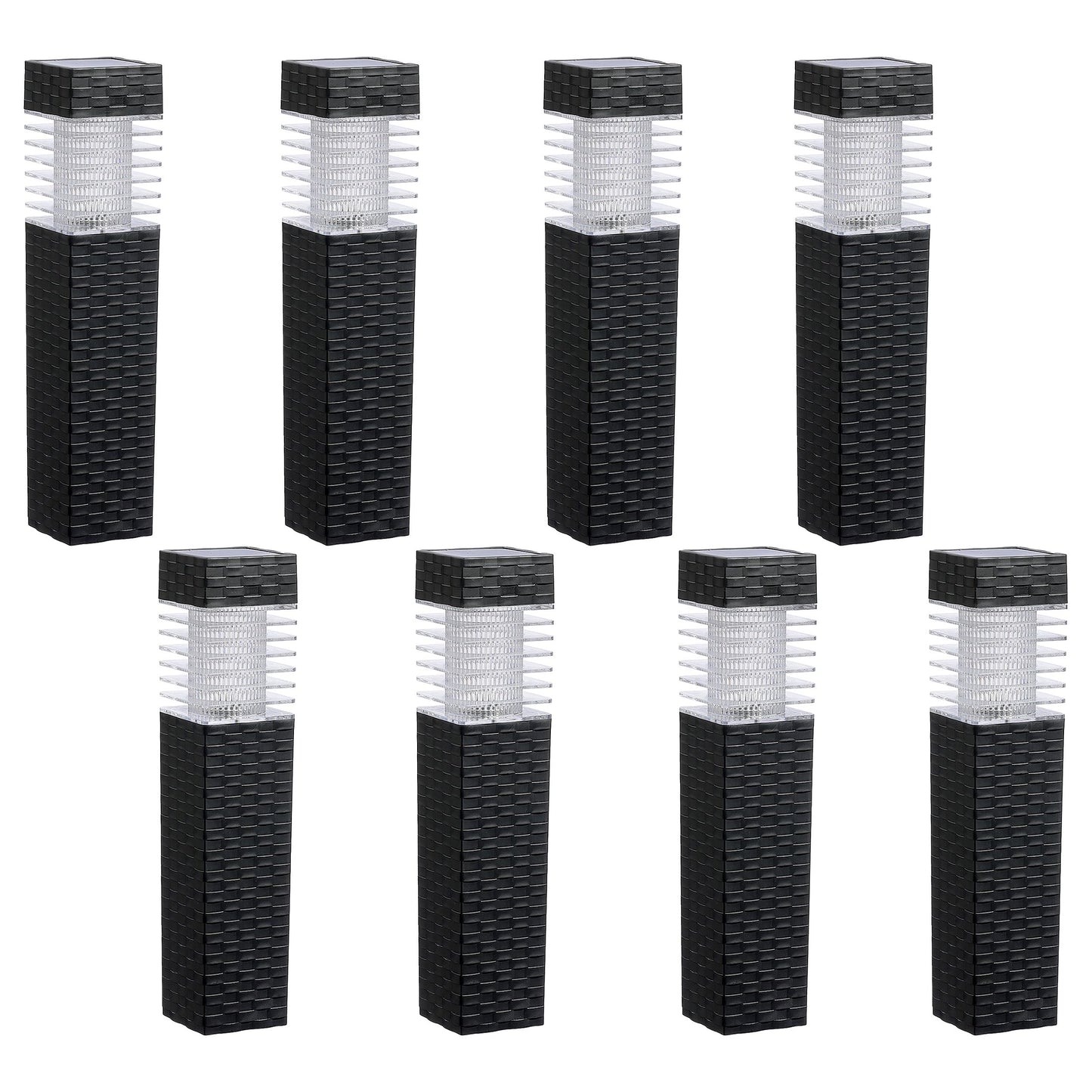 SUNNYPARK Solar Pathway Lights Outdoor, 8 Pack Rattan Pattern Solar Path Lights Waterproof, Outdoor LED Landscape Lights for Walkway, Driveway, Patio