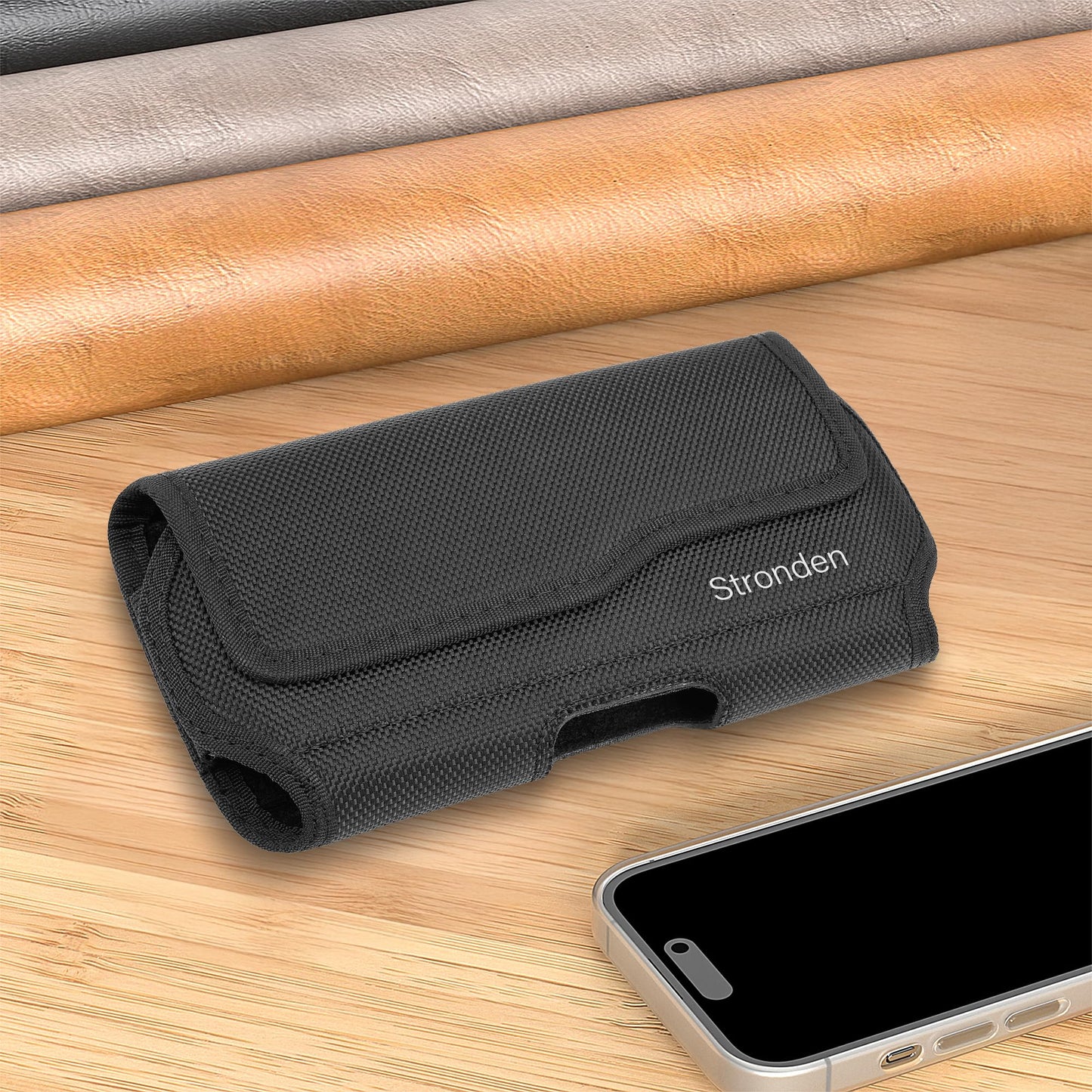 Stronden Magnetic Closure Holster for iPhone 17 Pro, 17e, 17, 16 Pro, 16, 16e, 15, 15 Pro, 14, 14 Pro, 13, 13 Pro, 12, 12 Pro - Military Grade Nylon