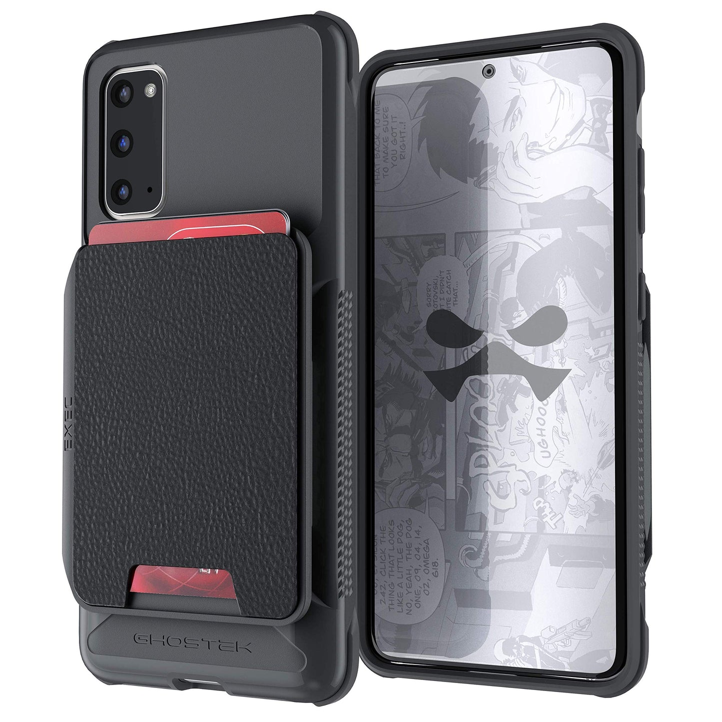 Ghostek Exec Galaxy S20 Wallet Case Card Holder with Built-in Magnet for Car Mounts and Easily Detachable Leather Card Pocket for Wireless Charging