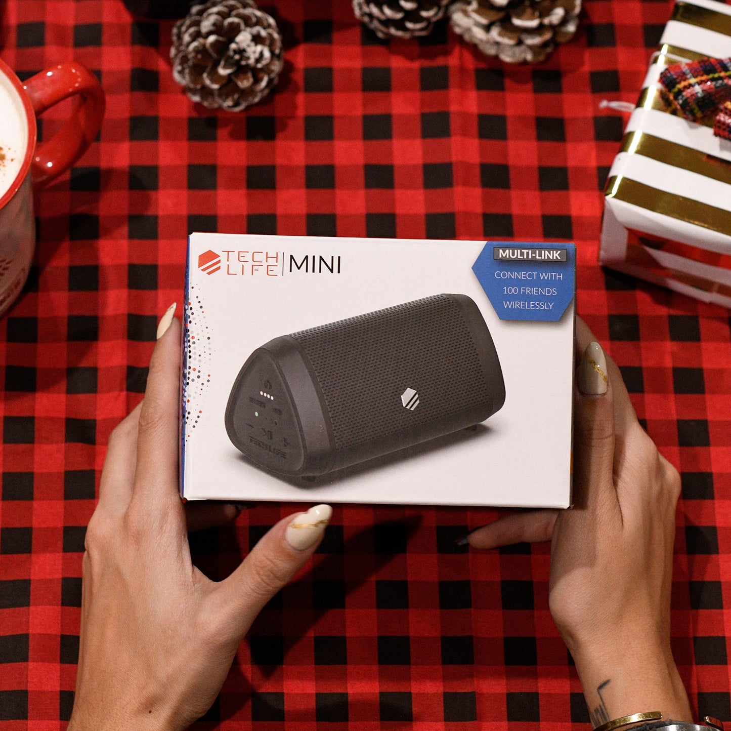 Tech-Life Mini - Portable Wireless Small Bluetooth Speaker with High Volume for Outdoor Activities - Waterproof Bluetooth Speaker with Crystal Clear