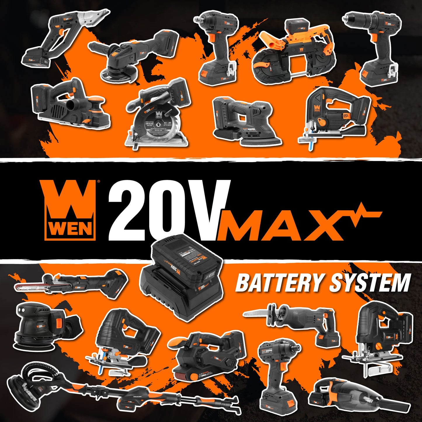 WEN 20V Max 2.0 Ah Rechargeable Lithium-Ion Replacement Battery (20202)