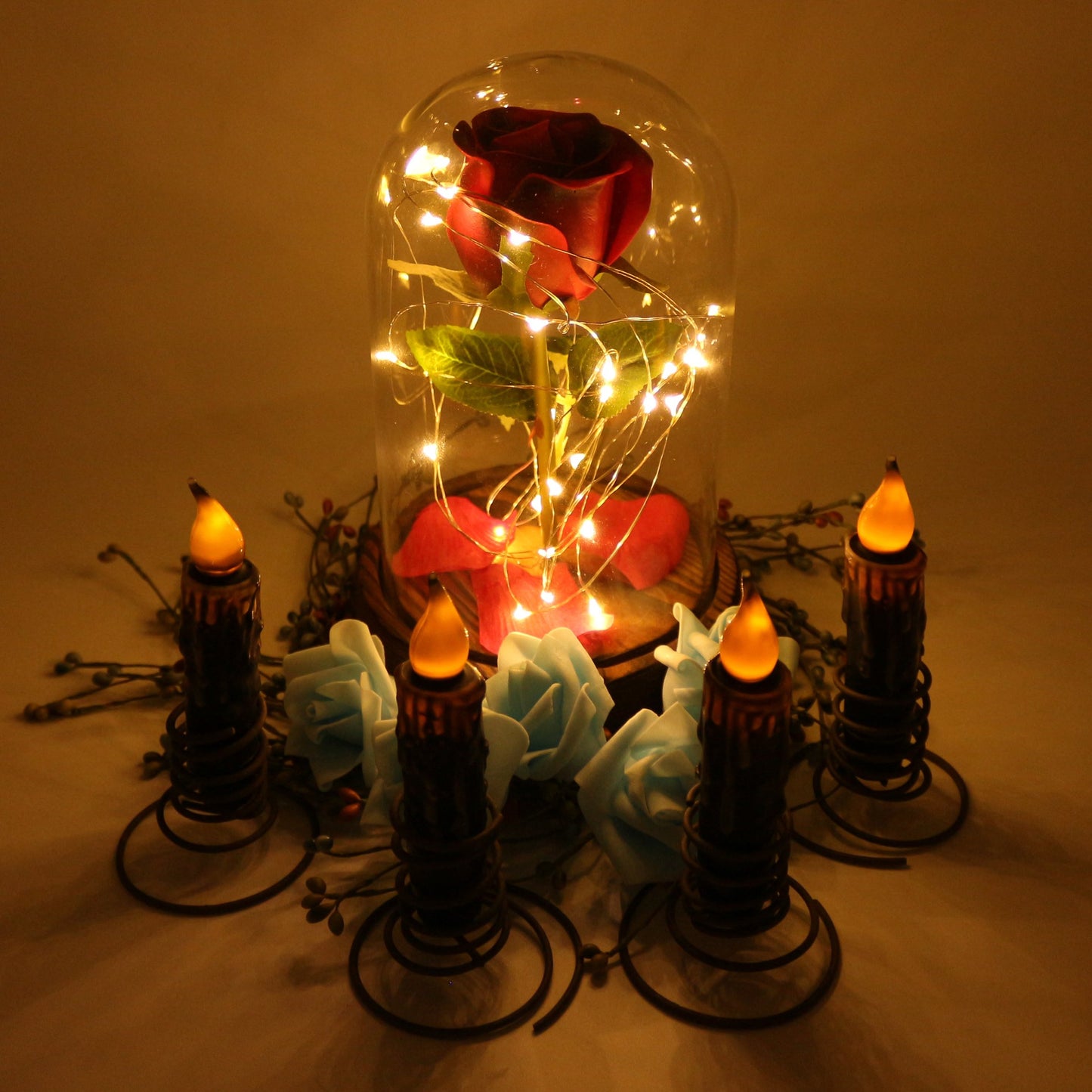 CVHOMEDECO. Real Wax Hand Dipped Battery Operated LED Timer Taper Candles Rustic Primitive Flameless Lights Décor, 4-3/4 Inch, Matt Black, 6 PCS in a