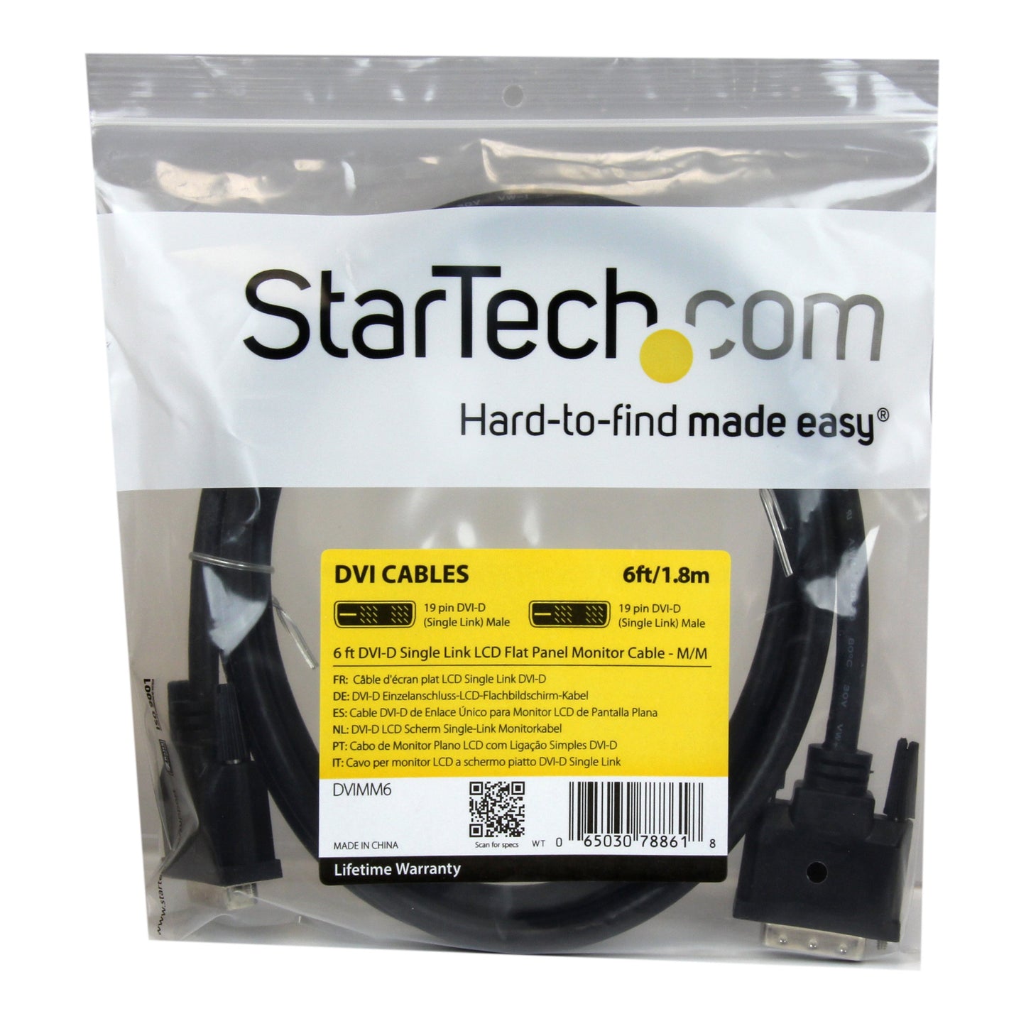 StarTech 6ft Digital Flat Panel Monitor Cable DVI