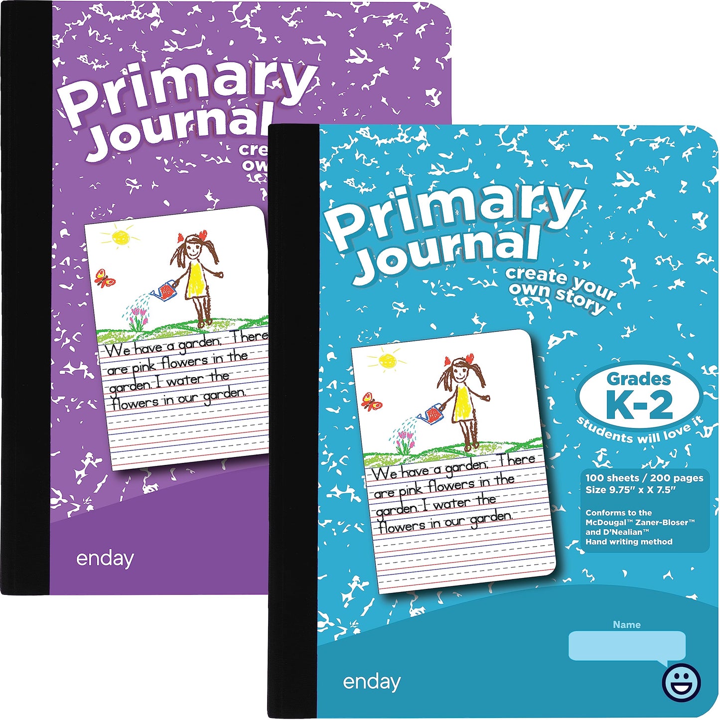 Enday Primary Journal Grades K-2, Primary Writing Journal, Half Page Ruled Primary Journal Composition Notebook for Kids, 100 Sheets kids Notebook