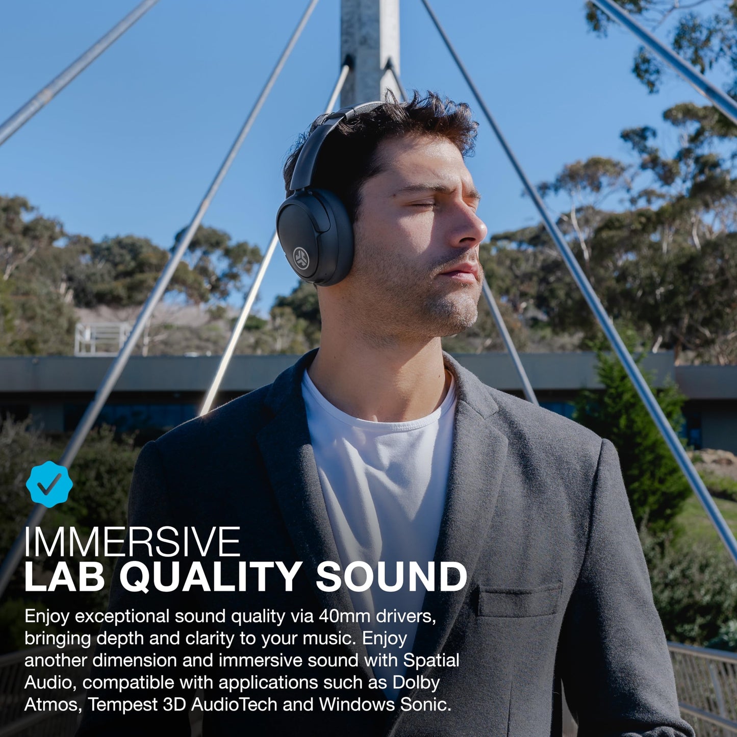 JLab Black Audio Bundle: JBuds Lux ANC Wireless Premium Over-Ear Bluetooth Headset with Hybrid Active Noise Cancelling Plus Go Air Pop+ True Wireless…