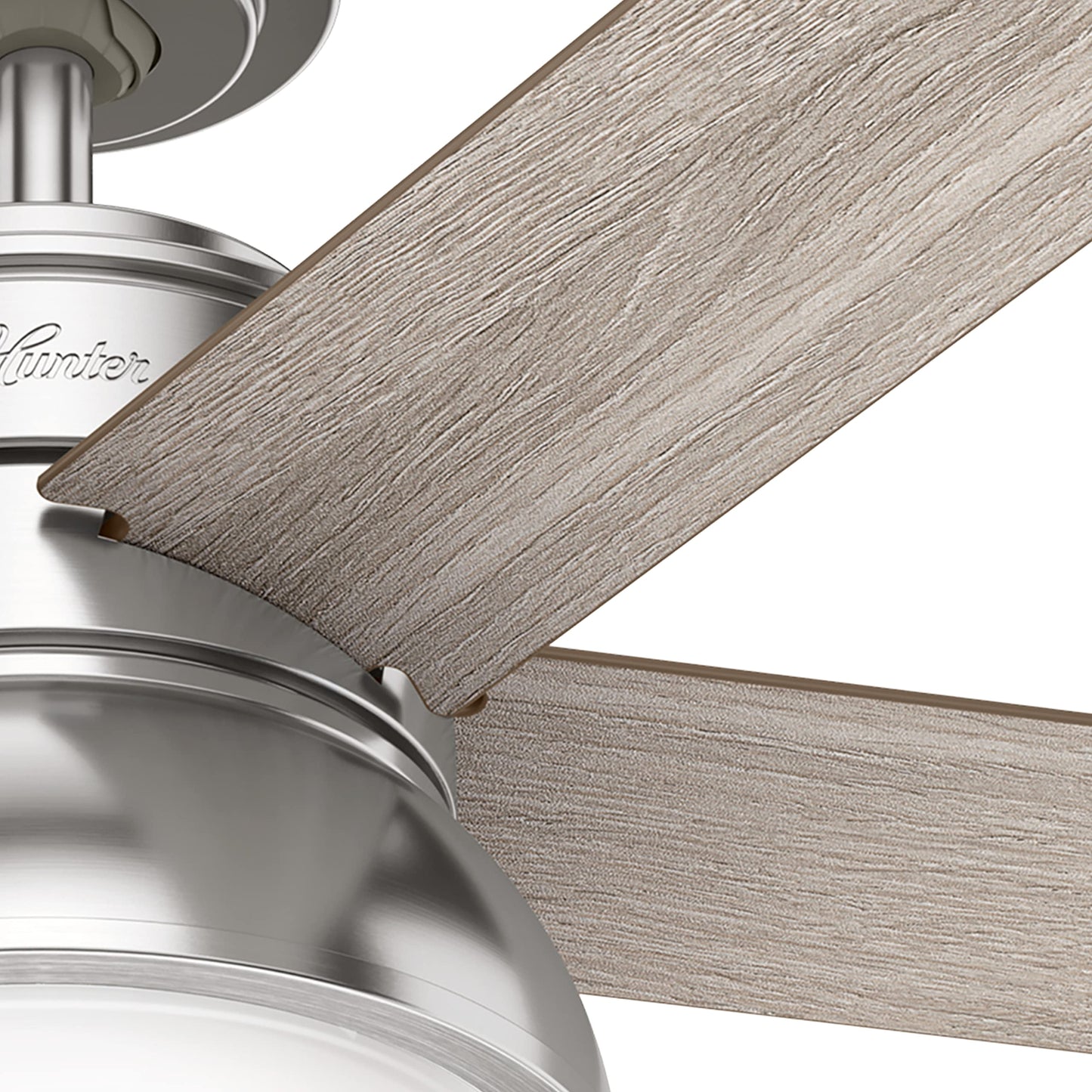 Hunter Fan 44 inch Contemporary Brushed Nickel Indoor Ceiling Fan with LED Light Kit and Pull Chain (Renewed)