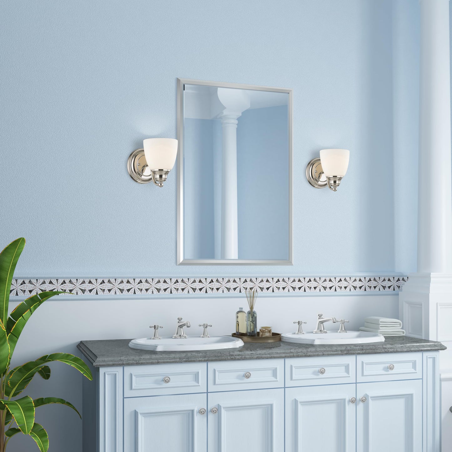 Livex Lighting 13671-05 Somerville 1 Light Wall Sconce, Chrome