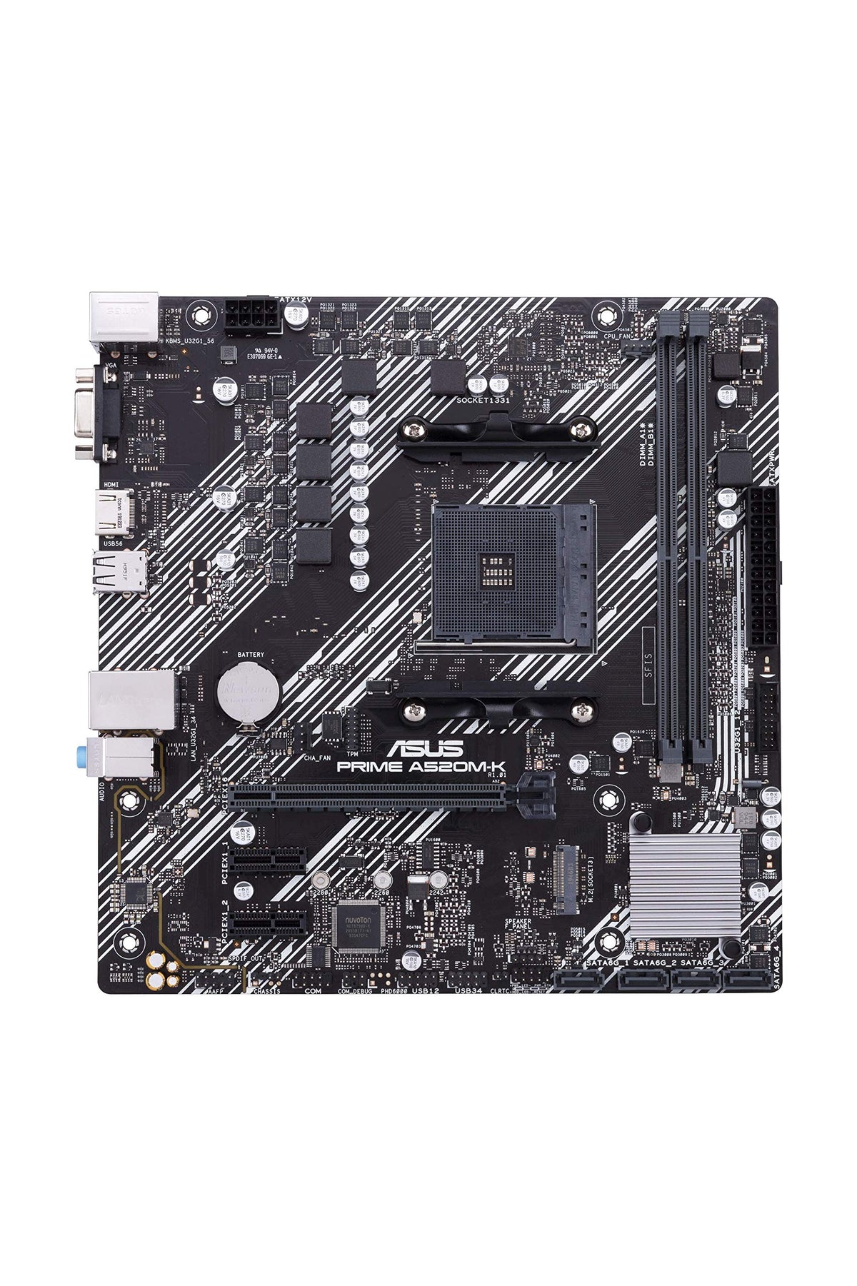 ASUS Prime A520M-K AMD AM4 (3rd Gen Ryzen) Micro-ATX Motherboard (ECC Memory, M.2 Support, 1Gb Ethernet, M.2, USB 3.2 Gen 1 Type-A,HDMI 2.1 4K@60Hz