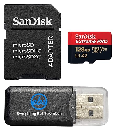 SanDisk UHS-I MicroSDXC 128GB Extreme Pro Card Compatible with GoPro Hero (2024) and Hero 13 Action Cameras SDSQXCD-128G-GN6MA - Bundle with (1)