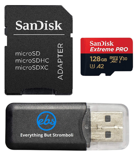 SanDisk UHS-I MicroSDXC 128GB Extreme Pro Card Compatible with GoPro Hero (2024) and Hero 13 Action Cameras SDSQXCD-128G-GN6MA - Bundle with (1)