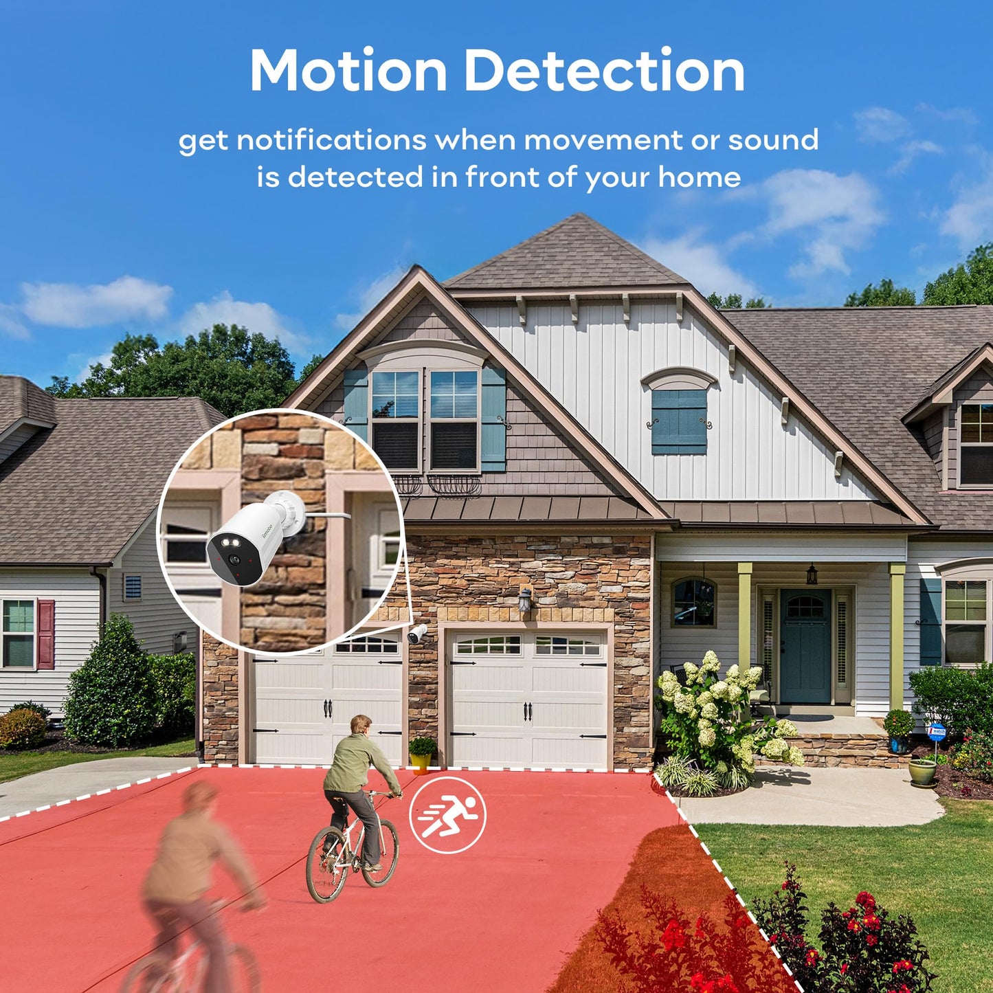 adomii 2K Security Cameras Wireless Outdoor, 33ft Night Vision, IP65 Weatherproof, 2-Way Audio Home Security WiFi Camera Motion Detector for Home