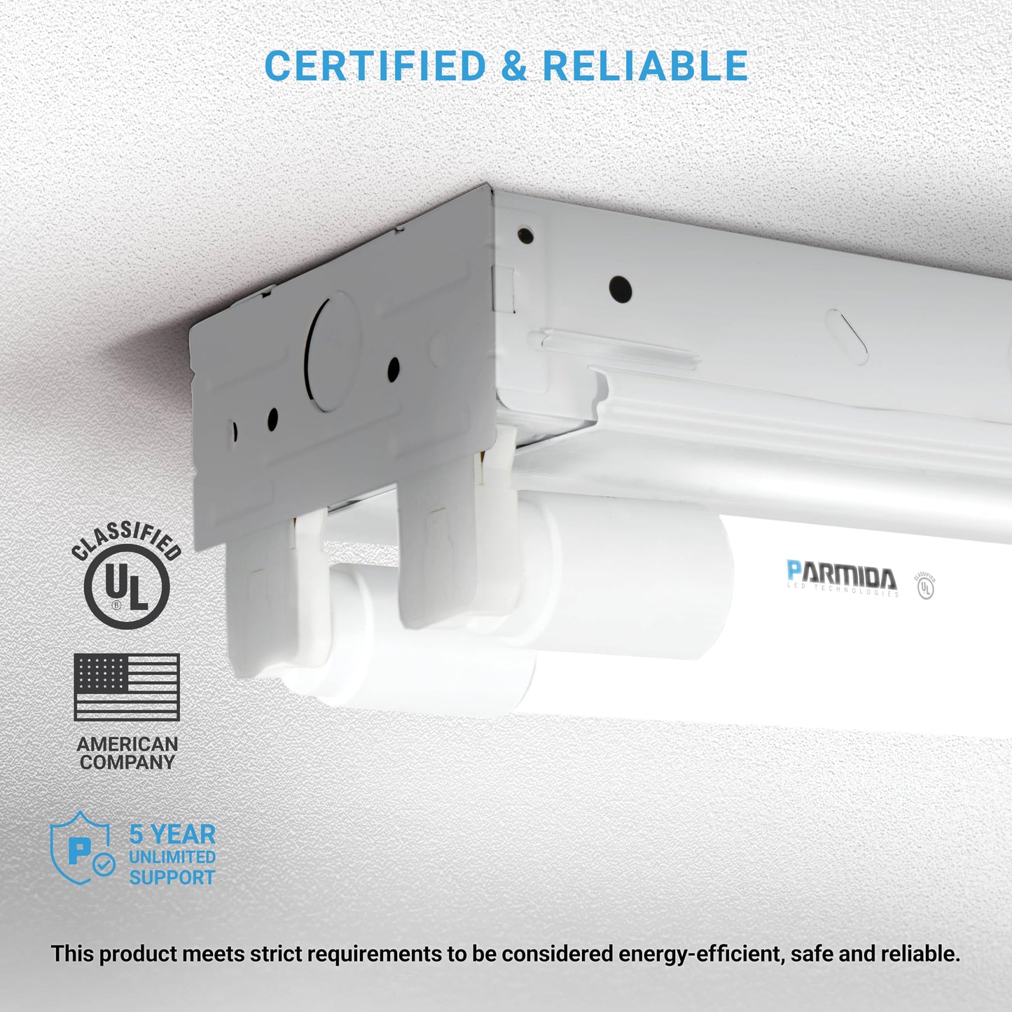 PARMIDA 20-Pack 4FT LED T8 Hybrid Type A+B Light Tube, 24W, Plug & Play or Ballast Bypass, Single-Ended OR Double-Ended Connection, 3000lm, Clear