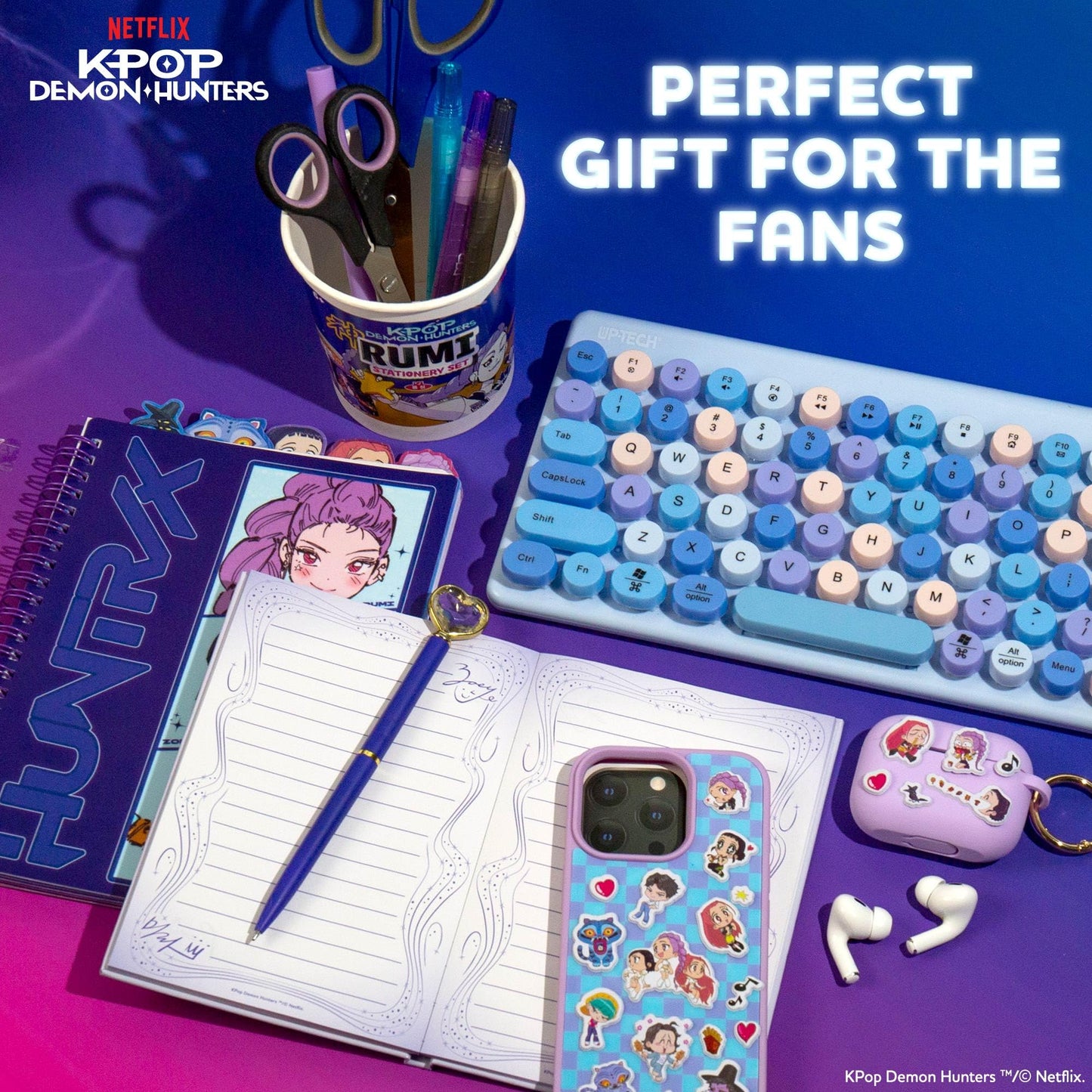 KPop Demon Hunters™ Huntr/x Tab Journal with 80 Lined Pages, Spiral-Bound, Notebook Size 6x8, Official KPop Demon Hunters Merch for K-Pop Fans