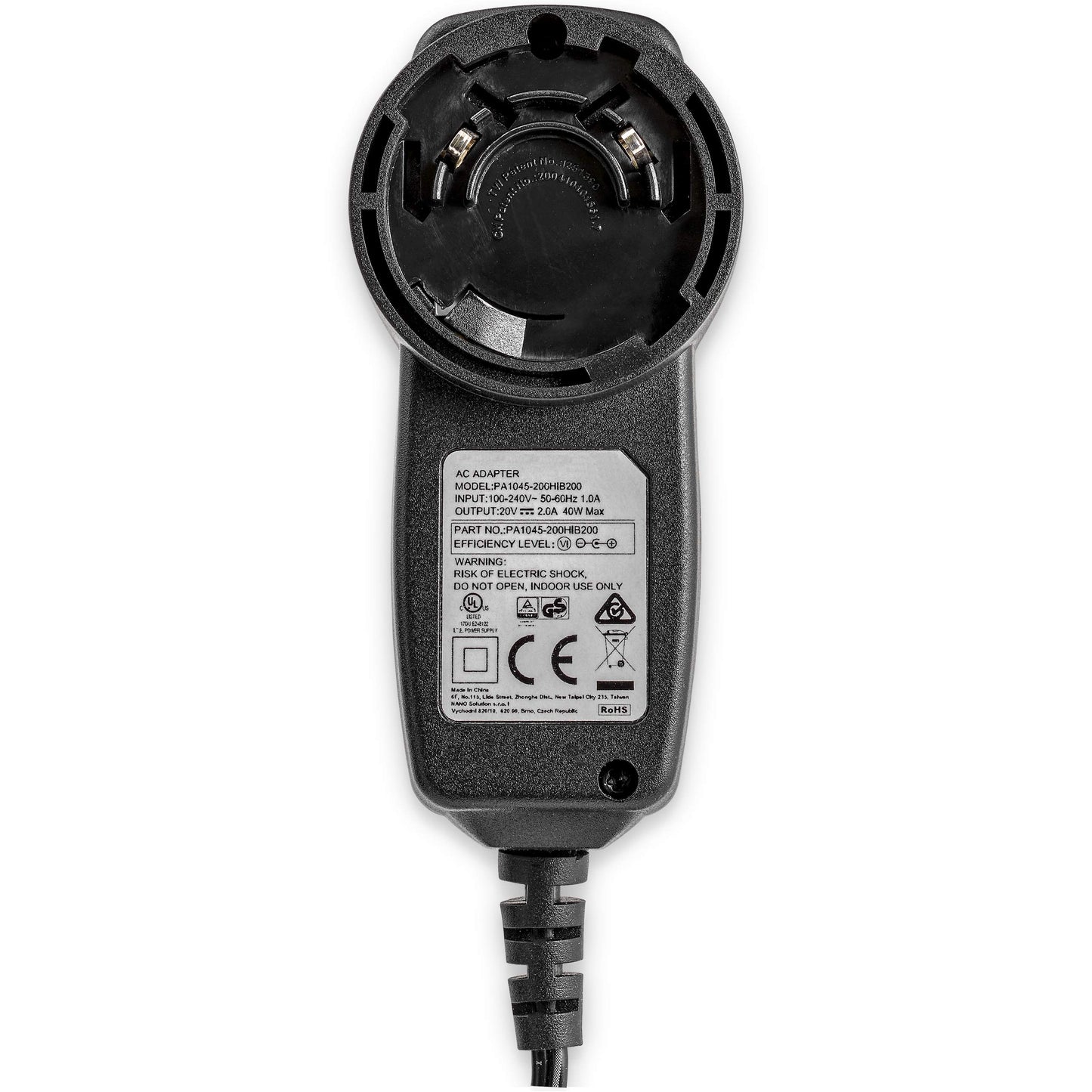 StarTech.com 20V DC Power Adapter with Type-N Barrel for DK30A2DH / DK30ADD Docking Stations - DC Power Supply - 20V - 2A (SVA20N2NEUA)