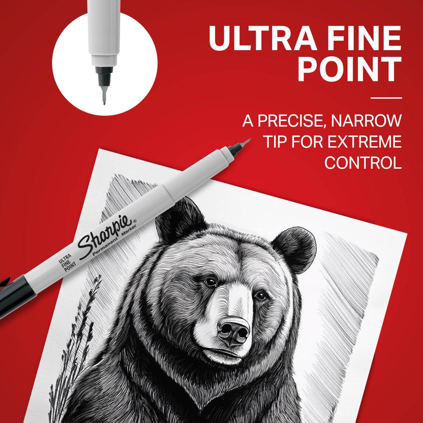 Sharpie Permanent Markers, Ultra Fine Tip, Black, 12 Count - Quick Drying, Fade Resistant