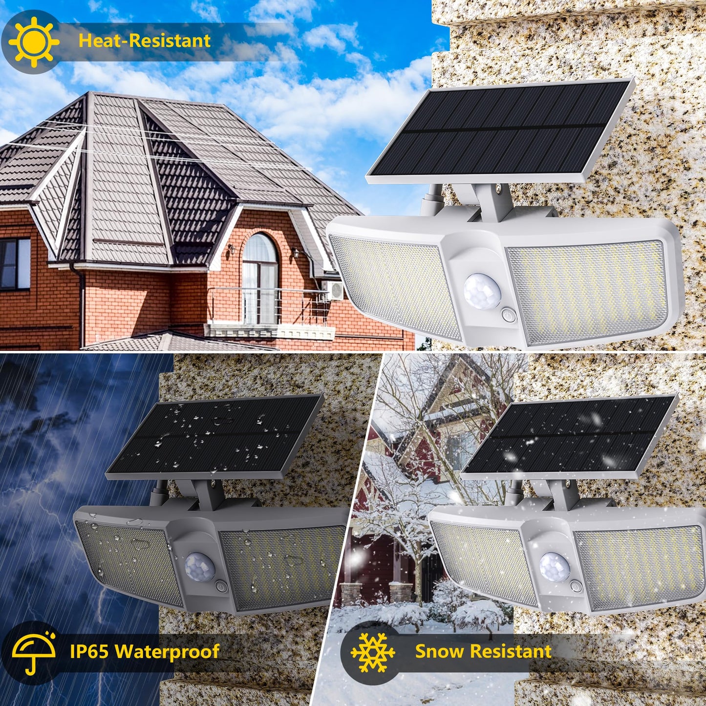 Cozeet Solar Motion Sensor Outdoor Floodlights 6500K with Remote Control, 180 LED Waterproof,Solar Security Outdoor Light with IP65 for Wall Porch