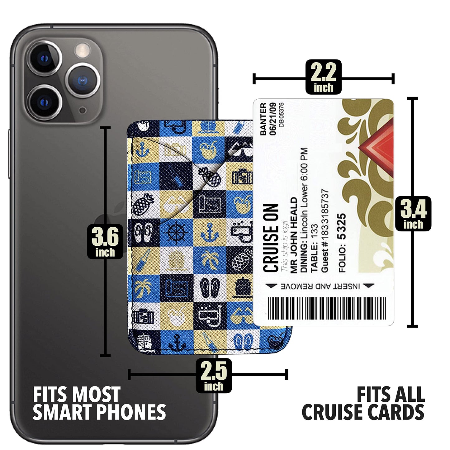 Cruise Card Holder Phone Pouch Wallet for Ship ID Key Cards Cruise Essential 2026 & 2027