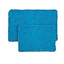 Bedford Home Blue 2 Piece Memory Foam Shag Bath Mat, 32"x21"x1.25"