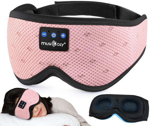 MUSICOZY Sleep Headphones Breathable Sleep Mask Bluetooth 5.4 Wireless Earphones Mask Sleeping Eyemask for Side Sleepers for Women Men Travel…