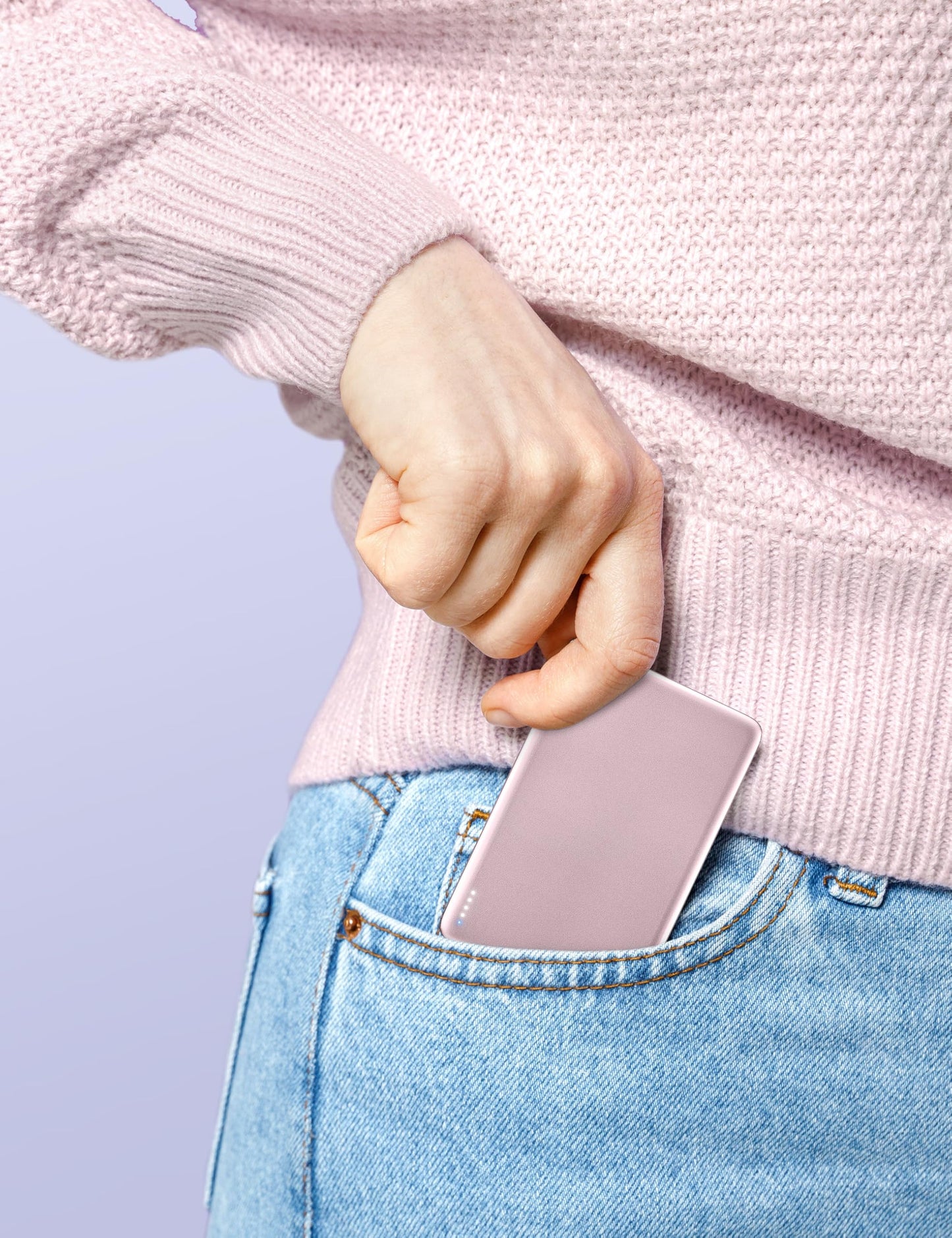 RORRY for Magsafe Portable Charger, 5000mAh Magnetic Power Bank, Pink
