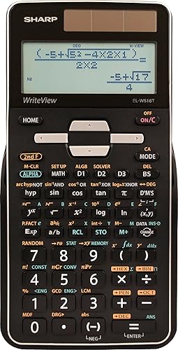 Sharp EL-W516TBSL Advanced Scientific Calculator with WriteView™ 4 Line Display & Solar Power