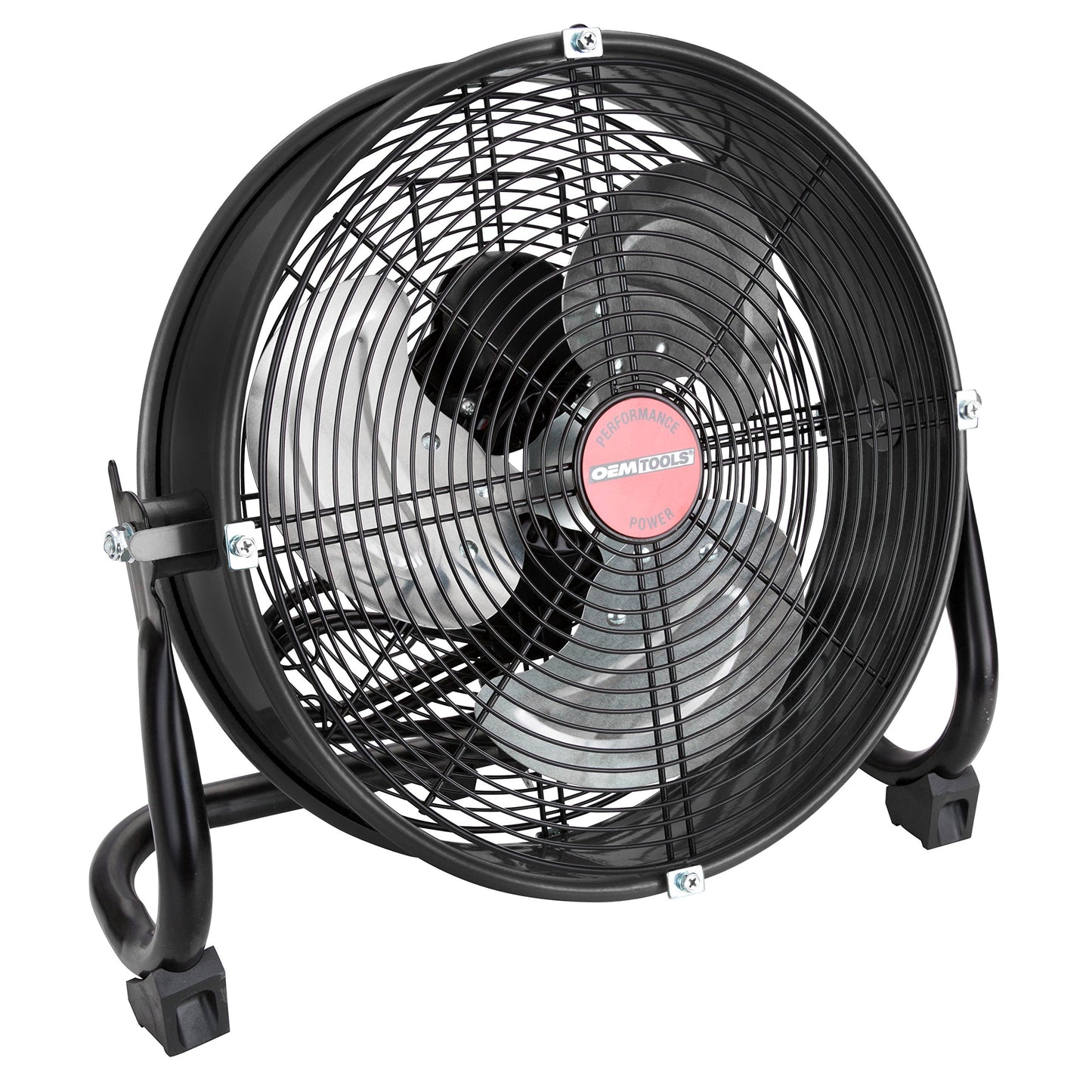 OEMTOOLS 24891 12 Inch Black High-Velocity Tilting Workspace Fan | 1300 CFM | Tilt Mechanism for Airflow Control | Cool Your Workspace, Warehouse