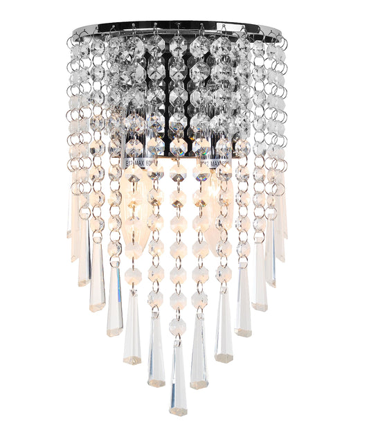 Atop Lighting Decor Mini Crystal Wall Sconce Modern Chrome Wall Light Fixtures 2 Lights Wall Lamps for Bedroom Living Room