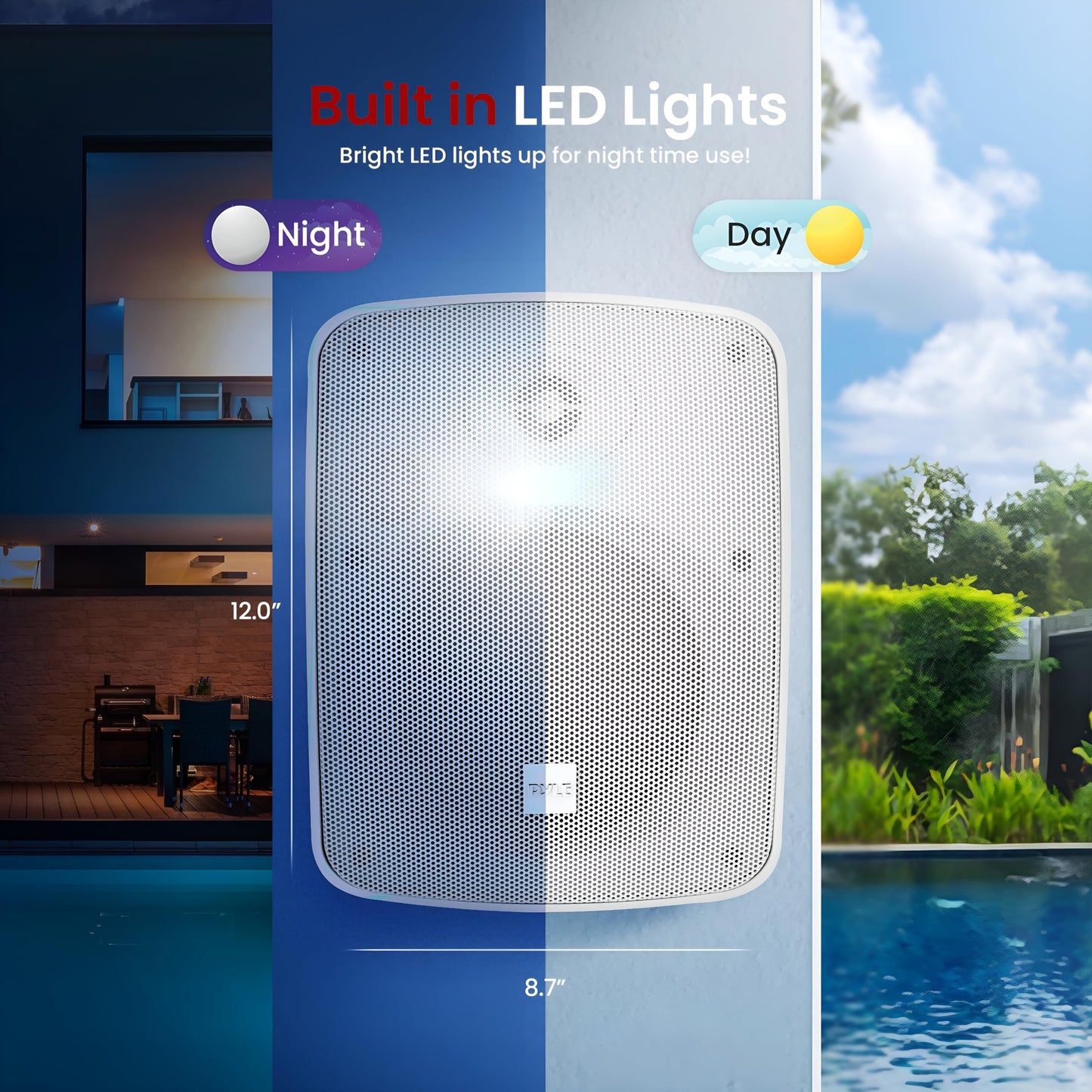 PYLE Outdoor Bluetooth Speakers - 2 Outdoor Speakers Ceiling Mount 600 Watt Crystal Clear Sounding Audio Speakers, Weather/Waterproof Universal