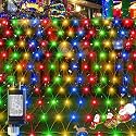 oopswow Garden Net String Lights, Outdoor 192LED 9.8ft x 6.6ft Multicolor Fairy Lights with 8 Modes, Waterproof for Patio, Tree, Fence, Wall, Lawn