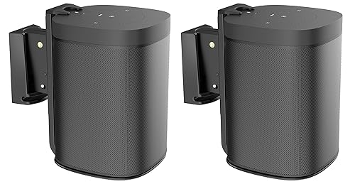 ynVISION.DESIGN Adjustable Wall Mount Bracket Compatible with Sonos One, One SL, and Play:1 Speaker | 2 Pack | (Black)