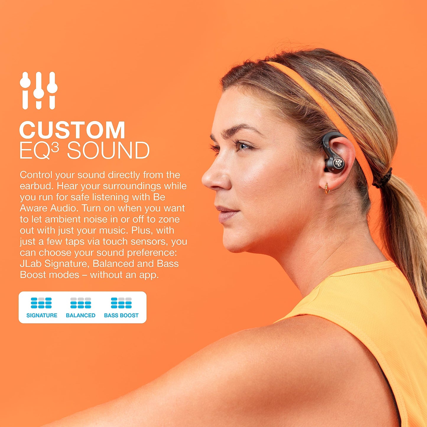 JLab Epic Air Sport ANC Gen 2 True Wireless Bluetooth Earbuds, Headphones for Working Out, IP66 Sweatproof, 15-Hour Battery Life +55-Hour Charging