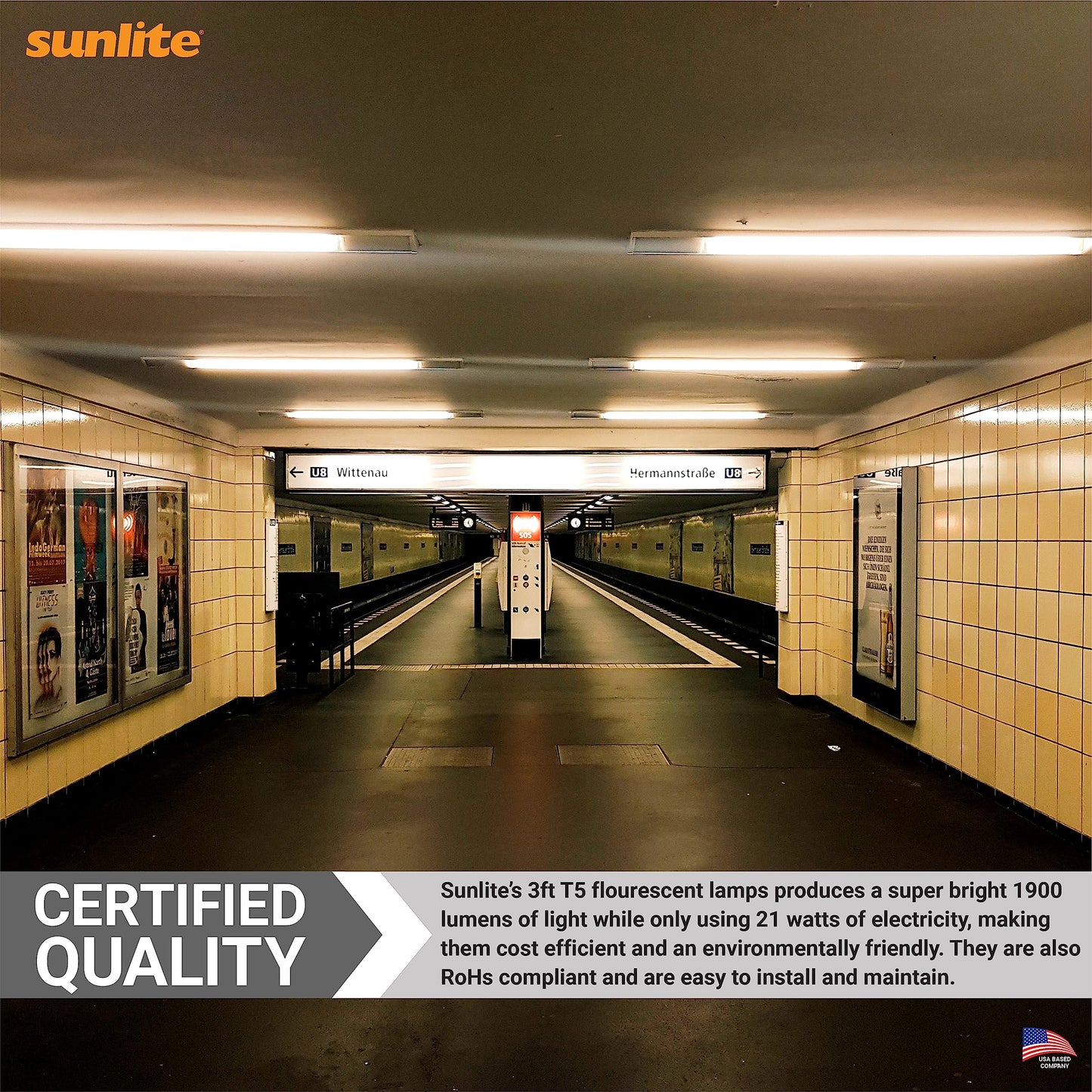 Sunlite 30320 F21T5/835 3 Foot T5 Linear Fluorescent Lamp, 21 Watts, 1900 Lumens, 3500K Neutral White, Miniature G5 Bi-Pin Base, ROHS Compliant, High