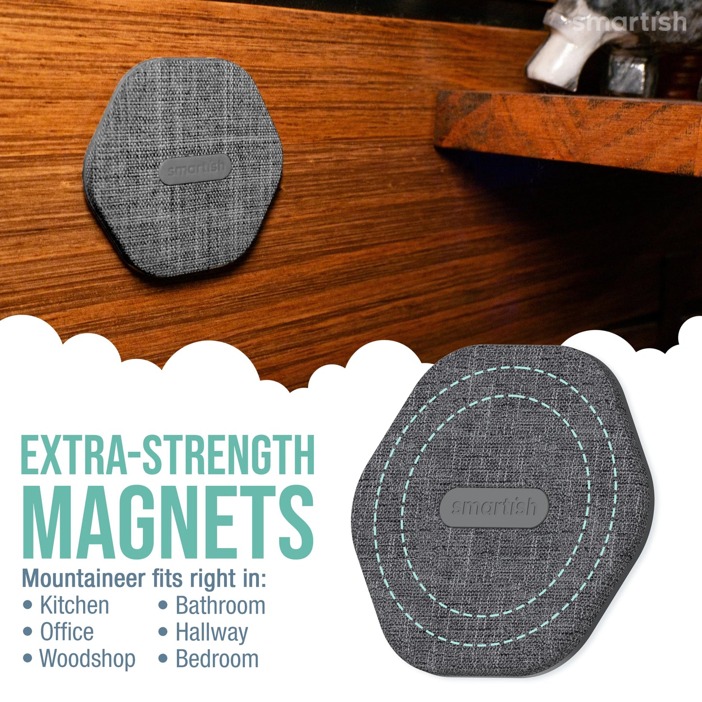 Smartish® MagSafe Mountaineer Wall Mount - Compatible with Apple iPhone 17/16/15/14/13 - Magnetic Stick on Adhesive Phone Holder - Extra Strength