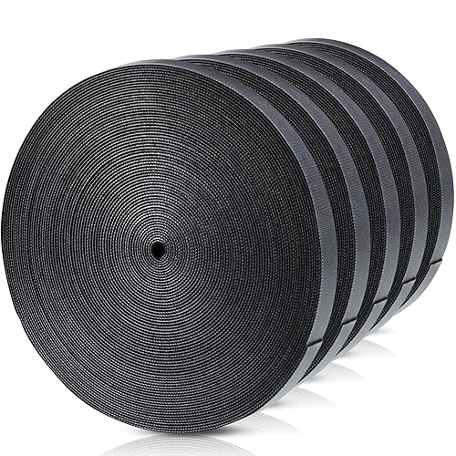 WILLBOND 5 Rolls of Fastening Tape Cable Ties Reusable Fastening Nylon Tape Double Side Hook Roll Hook and Loop Straps Wires Cords Management Wire