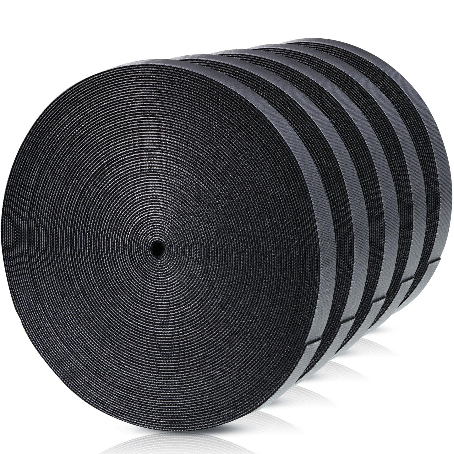 WILLBOND 5 Rolls of Fastening Tape Cable Ties Reusable Fastening Nylon Tape Double Side Hook Roll Hook and Loop Straps Wires Cords Management Wire